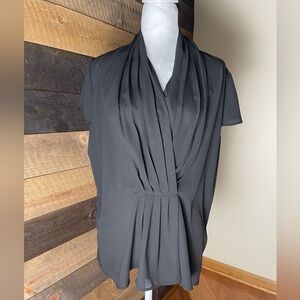 Calvin Klein Sheer Black Blouse Size XL